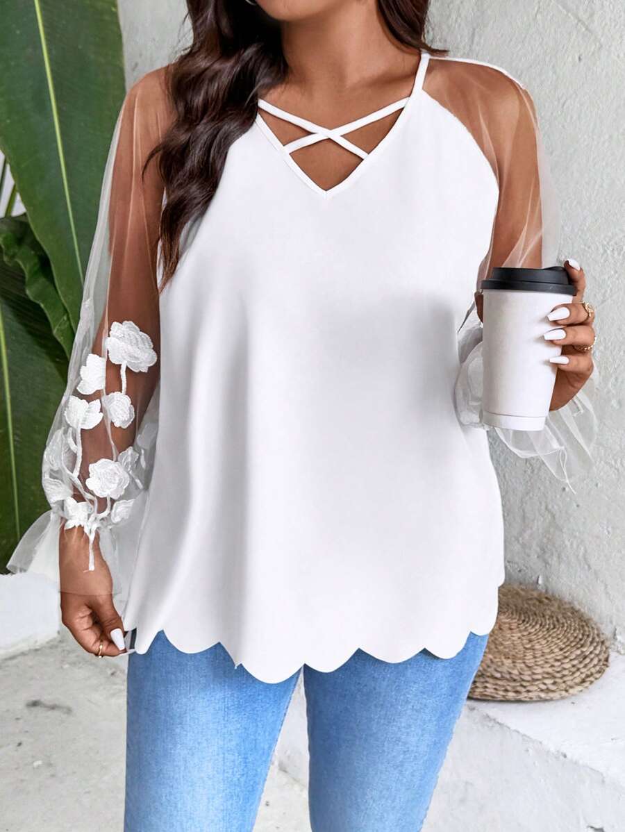 SHEIN Clasi 女士加大码纯色休闲上衣，适合夏季