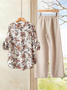 Rusticease 女士日常两件套服装 - 杏色 - 查看 2