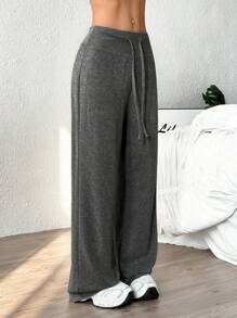 Easithlete 女士休闲抽绳腰宽松阔腿运动裤