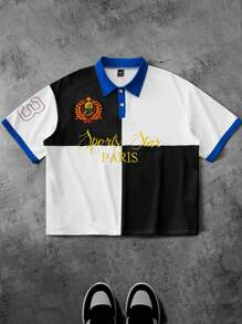 Manfinity Campus Court Herren Polo-Shirt im Universitätsstil in Schwarz & Weiß kariert mit Sport-Stern Aufdruck - Verschiedenfarbig - Übersicht 1