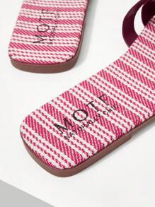 MOTF PREMIUM 方头编织平底凉鞋 - 紅色 - 查看 8