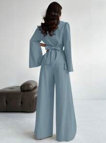 Firerie 女士日常两件套服装 - 霧霾藍 - 查看 2