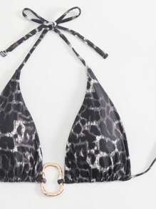 Swim SXY 女士豹纹比基尼泳装套装，性感修身，适合海滩度假 - 彩色 - 查看 4