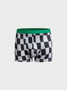 1pc Men's Plaid Comfortable Basic Simple Boxer Briefs - Multicolor - View 4