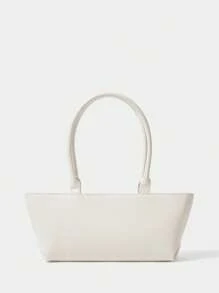 SHECARRY Women's Fashionable Large Capacity Shoulder Bag For Daily Commuting - Beige - View 4