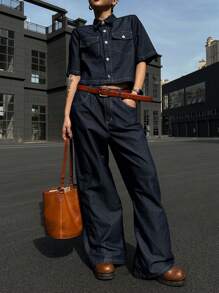 DAZY Women Denim Two Pieces Outfits - Blue - View 2