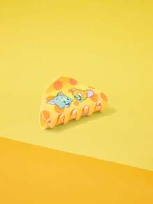 TOM & JERRY X SHEIN 1 pièce Clip à cheveux à mâchoire de mode avec imprimé souris et fromage, décoration de bande dessinée