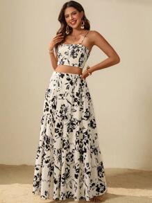 SHEIN Maternity Two Pieces Suits Summer Outfits For Women  Summer Outfits For Women - Black and White - View 5