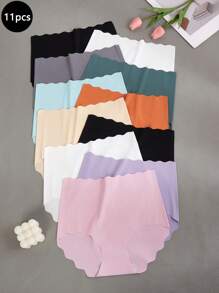 One-Piece Teen Girl Solid Color Seamless Silk Panties For Girl, High Waist Shaping, Comfortable Casual Underwear Suitable For Sports & Daily Wear Back To School Fashion - Multicolor - View 6