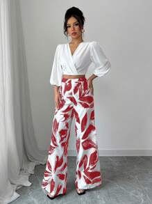 Elenzga Women Two Pieces Outfits For Daily Wear - Red - View 6