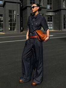 DAZY Women Denim Two Pieces Outfits - Blue - View 5