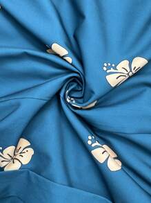 Elenzga Plus Size Women Floral Print Elegant Sleeveless Dress For Summer Vacation - Green - View 7