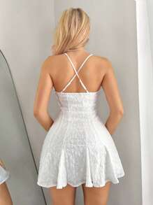 Sweetina Robe nuisette à fleurs douces en dentelle et patchwork pour femmes, de couleur unie, pour l'été