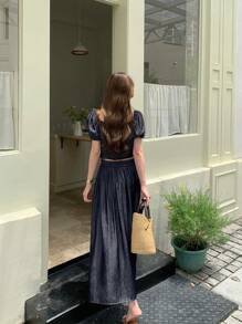 DAZY Women Denim Two Pieces Outfits Vacation - Blue - View 1