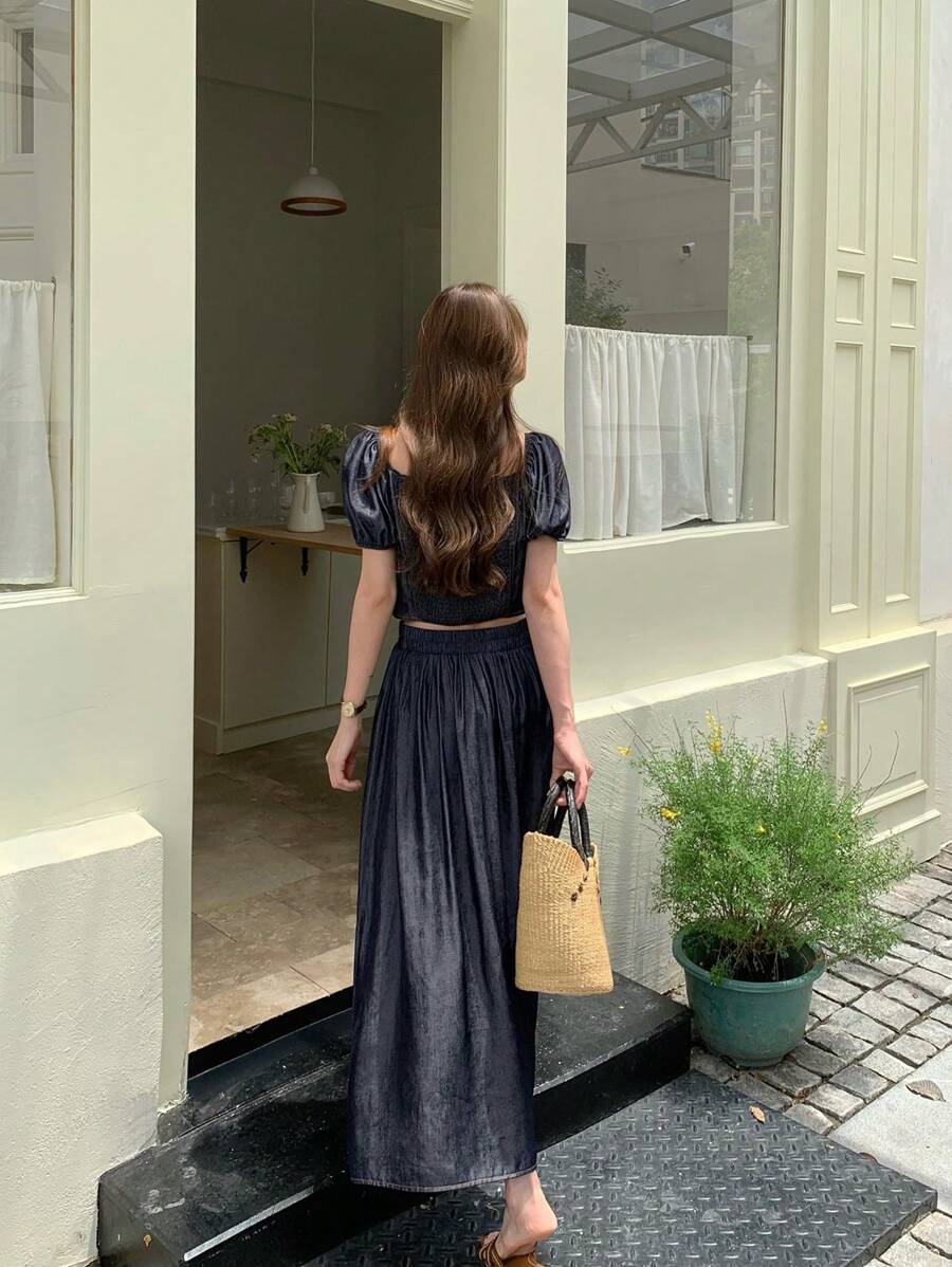 DAZY Women Denim Two Pieces Outfits Vacation - Blue - View 1