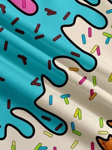 Manfinity RSRT Men's Summer Holiday Ice Cream Print Drawstring Waist Beach Shorts Men's Beach, Hawaiian, Men Vacation Beachwear - Multicolor - View 5