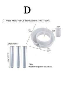 Gipsvasen-Formen mit durchsichtigen Reagenzgläsern, DIY Kristall-Epoxidharz Hydrokulturen Pflanzengefäße, Silikonformen für Blumenanzucht