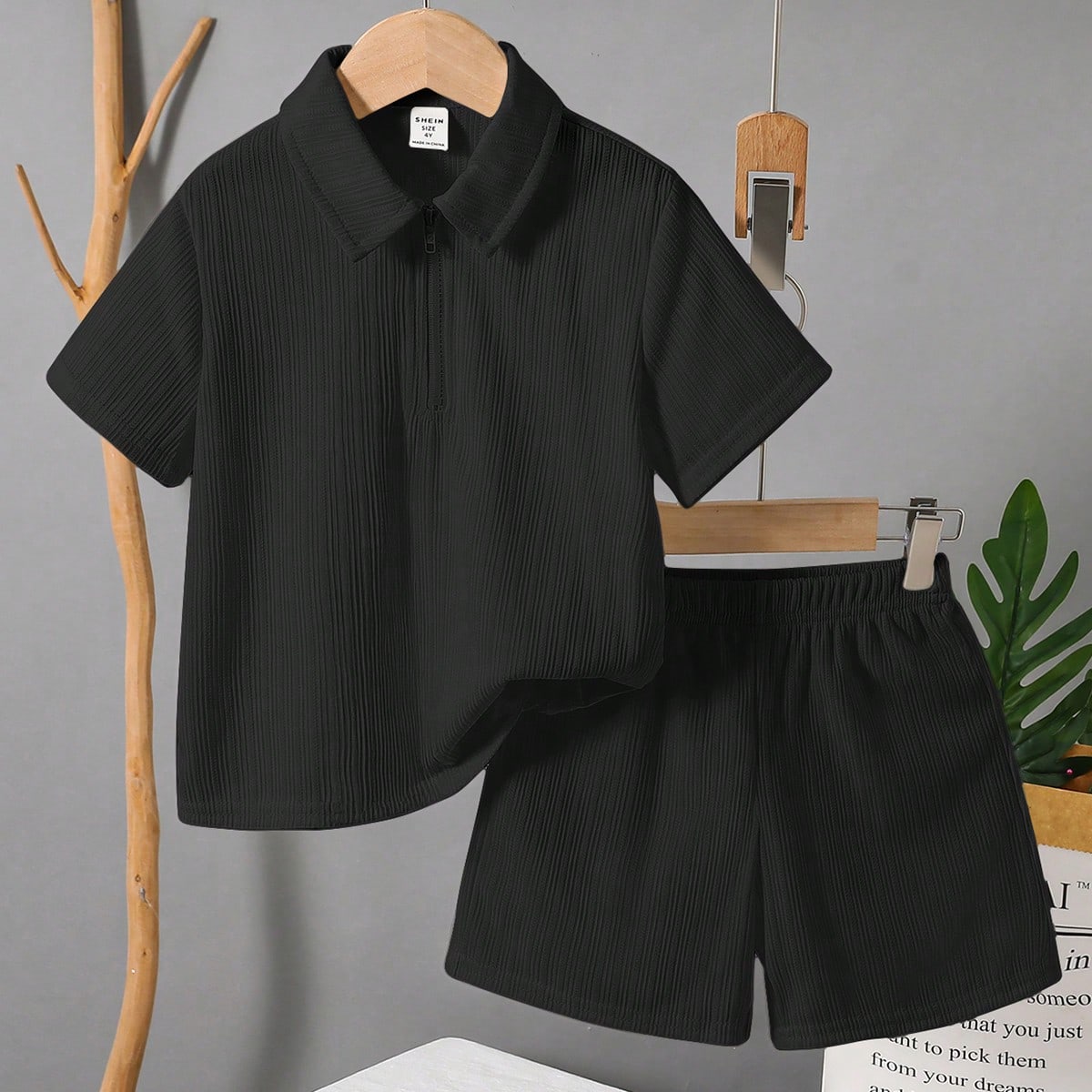 Paquetes Conjunto de camisa polo y pantalones cortos casuales y deportivos de estilo universitario y retro para niños pequeños, adecuado para fiesta