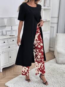 SHEIN LUNE 女士日常两件套服装 - 彩色 - 查看 4