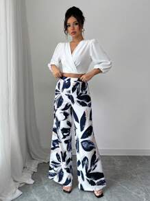 Elenzga Conjunto de dos piezas para mujer para uso diario - Azul - Ver 6