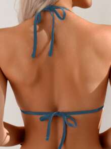 Bestselling Beach Swimsuit, One-Piece Sexy Solid-Color, Spring/Summer - Dusty Blue - View 5