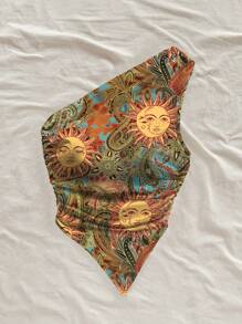 Soleia Áo phông rộng in họa tiết hoa Paisley cổ điển dành cho nữ cỡ lớn, phù hợp cho mùa hè - Nhiều màu - Xem 4