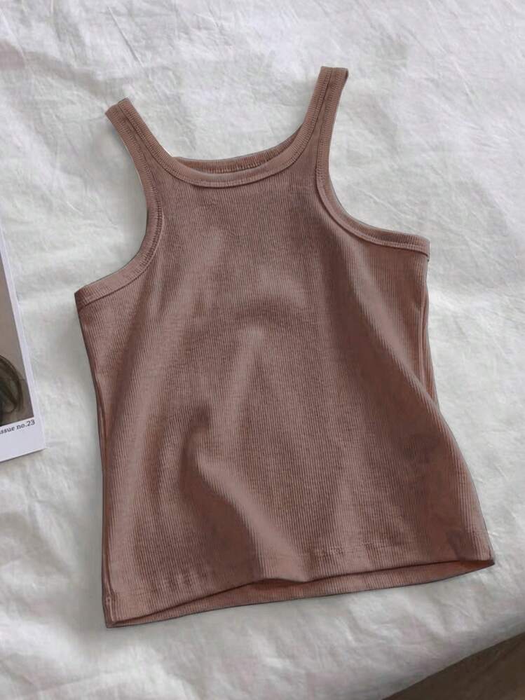 INAWLY Blusa de mujer de tirantes finos de color liso, sin mangas, minimalista y de moda para uso diario - Multicolor - Añade 6