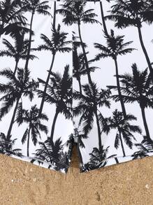 Teen Girls Two Pieces Swimsuit With Floral Print - Black - View 3