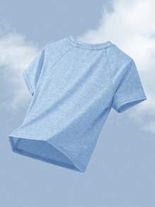 SHEIN 2pcs Set Teen Boy's Contrast Color Block Printed T-Shirt And Shorts Sports Suit;Spring Wear; Teen Boys' Clothing; Kids' Jackets, Spring Back To School