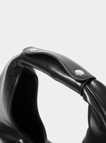 SHECARRY 女士时尚钻石扣单肩包，日常使用 - 黑色 - 查看 5