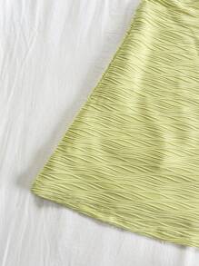 Soleia Vacation Sleeveless Hollow-Out Patchwork Metal Buckle Textured Fabric Fitted Mini Dress, Suitable For Vacation, Music Festival, Bohemian, Holiday Date, Afternoon Tea,Summer Dresses For Women - Mustard Yellow - View 6