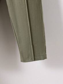 Vintaside Kids Young Boys' Casual Soft Woven Drawstring Pants, Countryside Style, Spring/Summer - Army Green - View 3