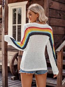 Áo len dệt kim phong cách đồng quê dành cho nữ, thời trang và phù hợp cho mùa hè - trắng - Xem 2