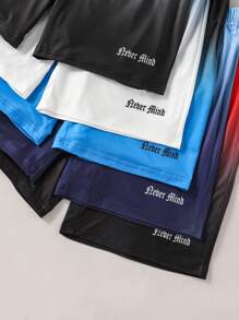 Bộ 5 quần short thời trang thường ngày đa năng màu gradient cho bé trai tuổi teen, thích hợp cho chuyến du lịch bãi biển mùa hè - Nhiều màu - Xem 3