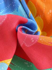 Cozy Pixies Bộ 2 món áo ba lỗ cổ tròn không tay dệt kim mềm mại họa tiết con vẹt cho bé gái và quần short cạp chun - Nhiều màu - Xem 6