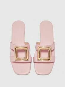 CUCCOO BIZCHIC Women's Fashion Pink Flat Sandals, Simple & Practical Multipurpose - Baby Pink - View 2