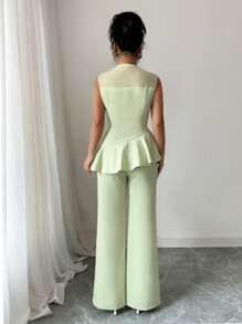 Chiquease Women Two Pieces Outfits For Daily Wear - Mint Green - View 2