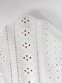 SHEIN Clasi Camicia senza maniche con scollo a V e bottoni anteriori, con stampa jacquard, ideale per le vacanze