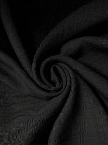 Breezaya 女式加大码纯色无袖褶皱夏季连衣裙 - 黑色 - 查看 5