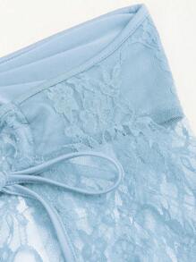 EgrlEra Women's Strapless Lace Top Y2K  - Baby Blue - View 5