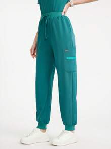 Scrubzie 纯色多口袋简约医用制服裤