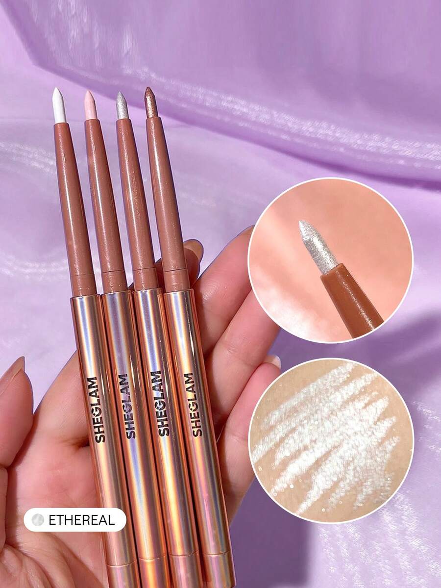 SHEGLAM Fairy Wand Precision Highlighter Pencil-Ethereal Shimmer Gel Highlighter Pencil Long Wear Brighten Eyes Silky Smooth Blendable White Cream Eyeliner Eye Make Up White Eyeliner Brand Beauty Makeup Face Paint Cosmetic For Women Girls Perfect For Fall Winter Ideal For Y2K Fancy Fashion Suitable For Birthday Christmas Present Party Ready Best Color