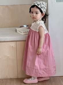 Dazy Kids Toddler Girls' Round Neck Lace Casual Nature-Inspired Sleeveless Dress - Pink - View 9