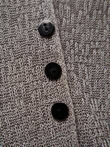 Franclia 女士休闲半透视V领开衫，春夏 - 深灰色 - 查看 7