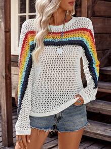 Áo len dệt kim phong cách đồng quê dành cho nữ, thời trang và phù hợp cho mùa hè - trắng - Xem 6