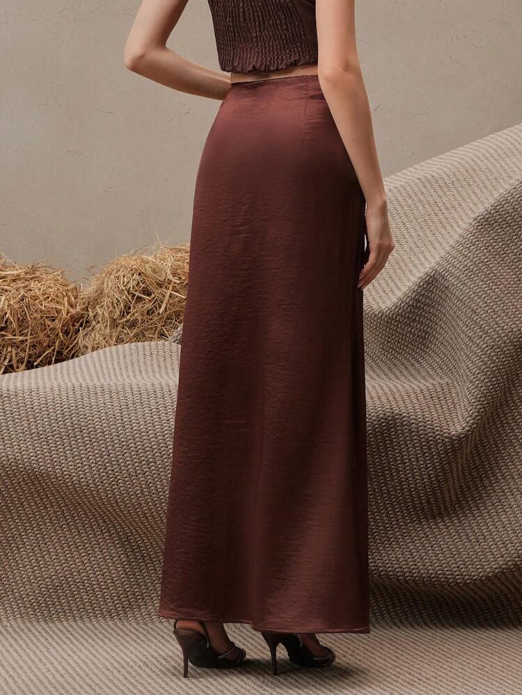 Women's High Waist Maxi Elegant Commuter Skirt, Suitable For Spring, Summer, Business Casual