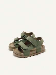 Cozy Pixies 1双儿童夏季休闲钩环绿色军绿色百搭时尚百搭男童幼儿软底平底凉鞋