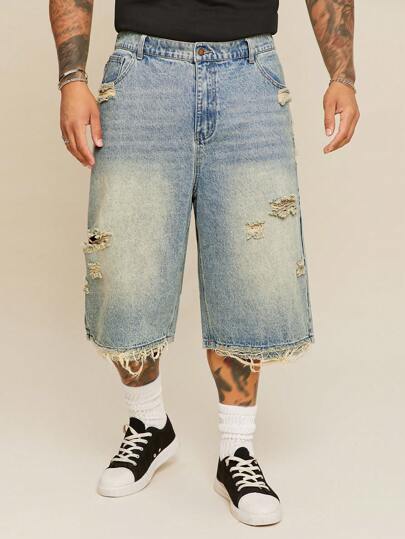 EASEVO Pantaloni scurți personalizați țesuți, stil emo, din denim lejer, mărime mare, casual, stil emo