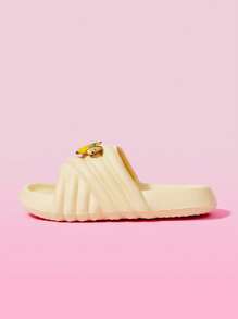 Cuccoo Women's Fashion Summer House Wear Thick Bottom Non-Slip Quiet EVA Beach Slides - Yellow - View 6