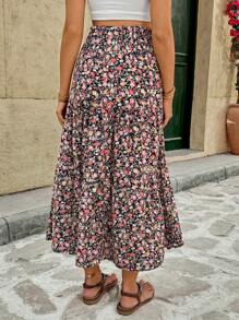 SHEIN Maternity Allover Print Ruffle Hem Skirt, Suitable For Summer, Vacation - Multicolor - View 2